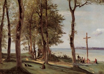 Le Calvaire de Honfleur sur la Côte de Grâce en plein air romantisme Jean Baptiste Camille Corot Peinture à l'huile